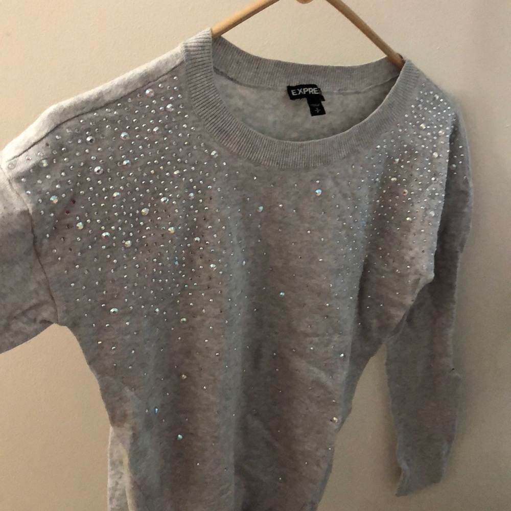 Express Sparkle Grey sweater